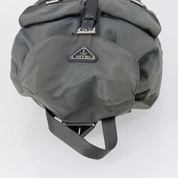 PRADA Backpack Nylon Gray Silver Auth kk572 main image 11
